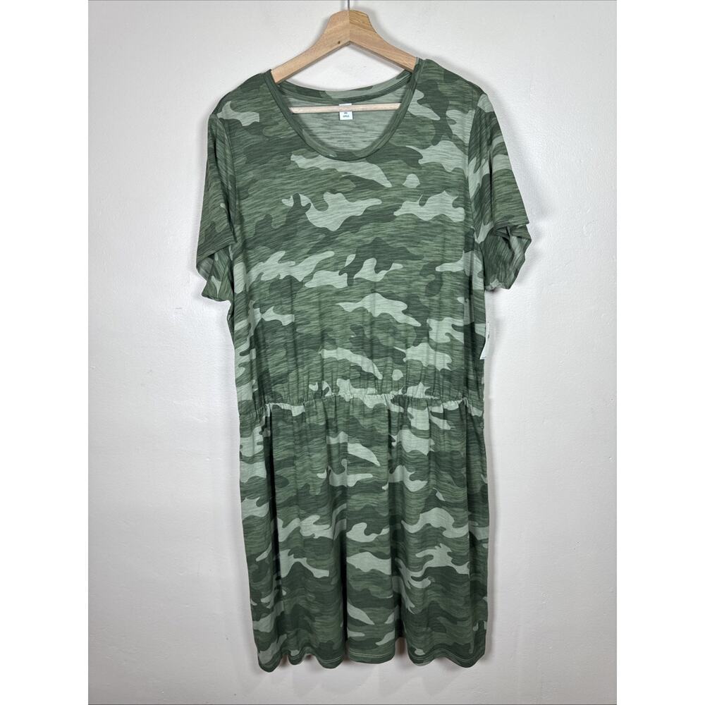 NWT Old Navy Womens T Shirt Dress Casual Plus Size Xxl 100% Cotton Camo Stretch